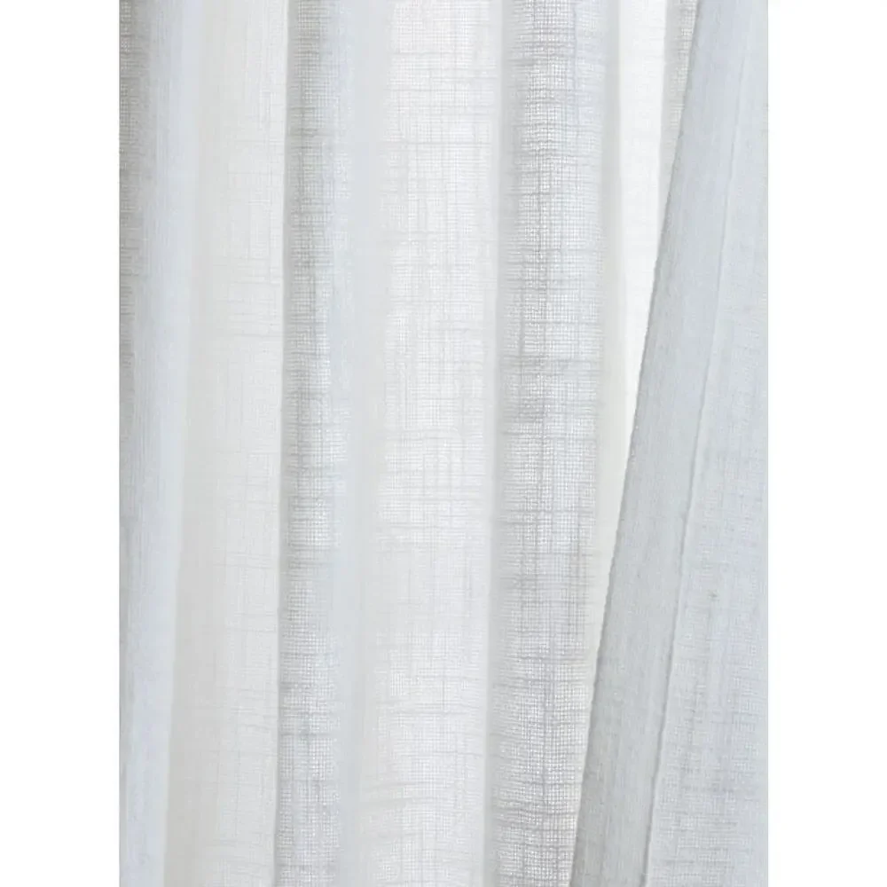 Quince WHITE Cotton Sheer Curtains Set of 2 Panels WHITE 48